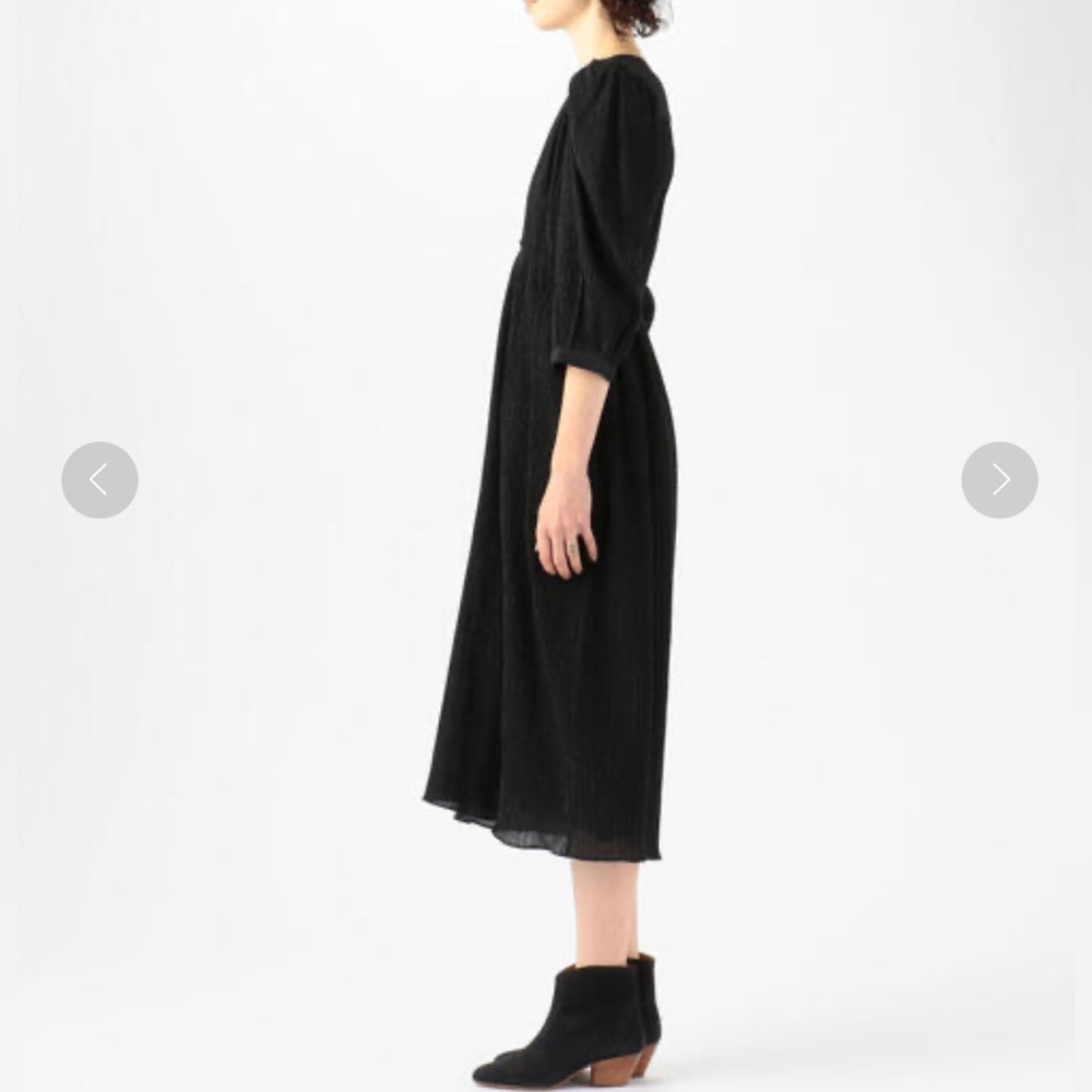 Isabel Marant black silver shimmer long sleeve winter dress